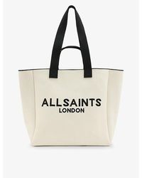 AllSaints - Izzy Logo-print Recycled-polyester Tote Bag - Lyst