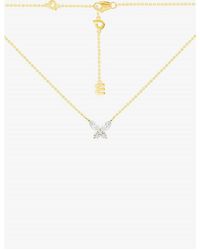 Apm Monaco - Butterfly 18ct -plated Metal Alloy And Zirconia Necklace - Lyst