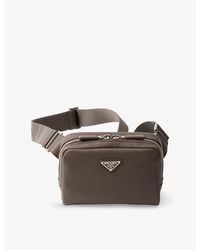 Prada - Triangle-Logo Leather Shoulder Bag - Lyst