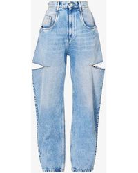 Maison Margiela - Icons Cut-out Straight-leg High-rise Jeans - Lyst