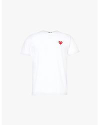 COMME DES GARÇONS PLAY - Small Heart Brand-Appliqué Cotton-Jersey T-Shirt - Lyst