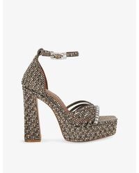 Kurt Geiger - Crystal Strap Embellished Platform Sandals - Lyst