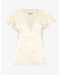 Citizens of Humanity - Lola Lace-Trim Satin Top - Lyst