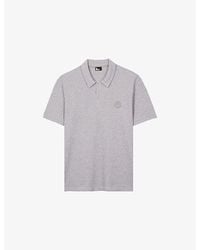 The Kooples - Logo-Embroidered Short-Sleeve Stretch-Cotton Polo - Lyst