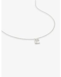 Monica Vinader - E Letter-Charm Sterling- Pendant Necklace - Lyst