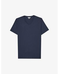 Reiss - Dayton V-neck Short-sleeve Cotton T-shirt - Lyst