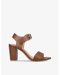 KG by Kurt Geiger - Sutton Block-Heel Faux-Leather Sandals - Lyst