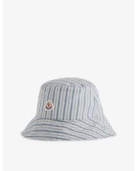 Moncler - Striped Branded Cotton Bucket Hat - Lyst