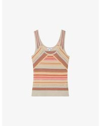 Reiss - Miriam Striped Scoop-Neck Knitted Vest - Lyst