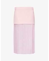 Gucci - Semi-sheer Pleated Silk Midi Skirt - Lyst