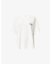 AllSaints - Etta Branded-Print Cotton-Jersey T-Shirt - Lyst