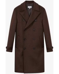 Reiss - Claim Double-breasted Wool-blend Coat - Lyst