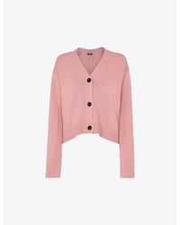 Whistles - Nina Button-front Long-sleeve Cotton Cardigan - Lyst