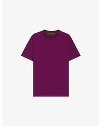 BOSS - Logo-Embroidered Short-Sleeve Stretch-Cotton T-Shirt - Lyst