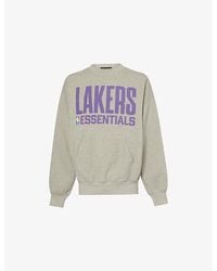 Fear Of God - Fog X Essentials X Nba Lakers Crewneck Cotton-Blend Sweatshirt - Lyst