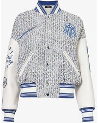 Amiri - Brand-embroidered Bouclé-texture Cotton-blend Jacket - Lyst