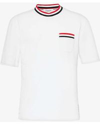 Thom Browne - Branded Cotton-knit T-shirt - Lyst