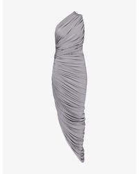 Alaïa - Cut-Out Draped Stretch-Woven Maxi Dress - Lyst