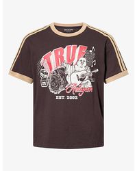 TRUE RELIGION - Ringer Brand-Print Cotton T-Shirt - Lyst