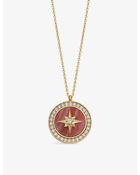 Astley Clarke - Polaris Large 18ct Yellow Gold-plated Vermeil Sterling-silver And Rhodochrosite Locket Necklace - Lyst