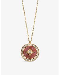 Astley Clarke - Polaris Large 18Ct-Plated Vermeil Sterling- And Rhodochrosite Locket Necklace - Lyst
