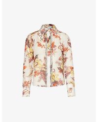 Zimmermann - Matchmaker Floral-print Linen And Silk-blend Shirt - Lyst