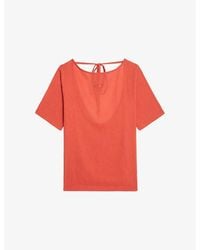 Zadig & Voltaire - Ella Relaxed-Fit Open-Back Cotton-Blend T-Shirt - Lyst