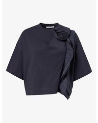 Max Mara - Frilly Cotton-Jersey T-Shirt - Lyst