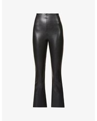Commando - Cropped Flared High-rise Faux-leather Trouser - Lyst