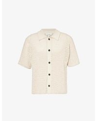 FRAME - Open-weave Regular-fit Cotton-knitted Shirt - Lyst