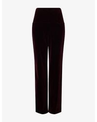 Alaïa - Tailored Straight-Leg Velvet Trousers - Lyst