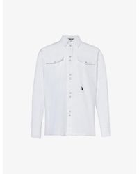 Palm Angels - Brand-embroidered Point-collar Cotton Shirt - Lyst
