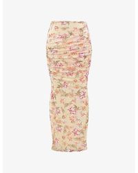 House Of Cb - Cassidy Fluted-Hem Mesh Maxi Skirt - Lyst