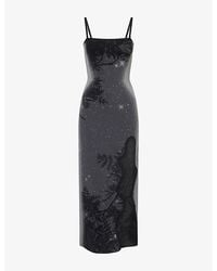 Ph5 - Iris Scalloped-Slit Stretch-Knit Maxi Dress - Lyst