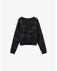 AllSaints - Separo Brand-Embellished Regular-Fit Cotton-Blend Jumper - Lyst