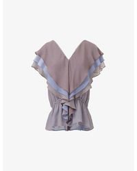 eem - Layered Ruffle Woven Top - Lyst