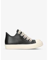 Rick Owens - Jumbo-Lace Leather Low-Top Trainers - Lyst