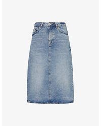 Samsøe & Samsøe - Saelsie Back-Slit Denim Midi Skirt - Lyst