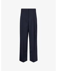Miu Miu - Tailored Straight-Leg Wool-Blend Trousers - Lyst
