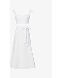 Reformation Clyde Sweetheart-neck Linen Two-piece Set - White