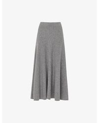 Whistles - A-Line Knitted Wool Midi Skirt - Lyst
