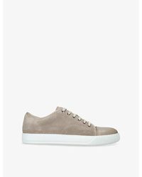 Lanvin - Dbb1 Contrast-Panel Leather Low-Top Trainers - Lyst