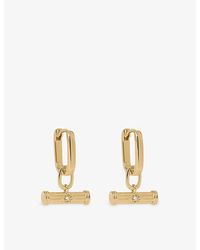 Astley Clarke - X Laura Jackson T-Bar 18Ct-Plated 925 Sterling- And Sapphire Huggie Earrings - Lyst