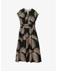 Reiss - Colby Floral-print Woven Midi Dress - Lyst