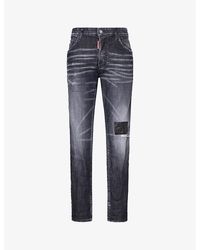 DSquared² - Patch Skater Tapered-leg Stretch-denim Jeans - Lyst