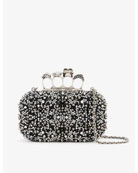 Alexander McQueen - Four-ring Stud-embellished Leather Clutch Bag - Lyst