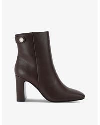Carvela Kurt Geiger - Jackpot Block-Heel Faux-Leather Ankle Boots - Lyst
