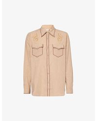 Nudie Jeans - George Cowboy Embroidered Regular-fit Cotton Shirt X - Lyst
