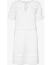Aspiga - Roxy V-neck Cotton Mini Dress - Lyst
