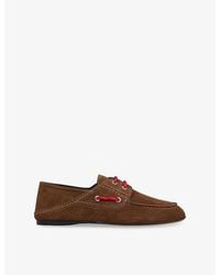 Sandro - Lace-Up Suede Boat Shoes - Lyst